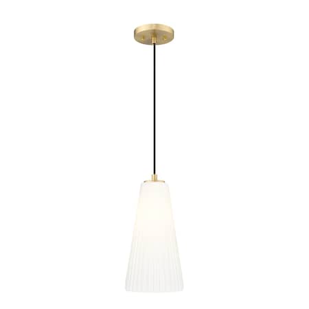 Z-Lite Farrell 1 Light Pendant, 7.25in. W x 13.75in. H, Modern Gold 3043P7-MGLD